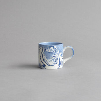Marbled Blue And White Ceramic Small Coffee Cup, 2 of 5