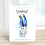 Hand Painted Penguin Couple Birthday Card For Husband, thumbnail 1 of 3