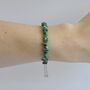 Malachite Crystal Slider Bracelet Silver Plated Chain, thumbnail 1 of 4