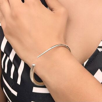 Tapered Spike Sterling Silver Open Graduated Ring, 4 of 7