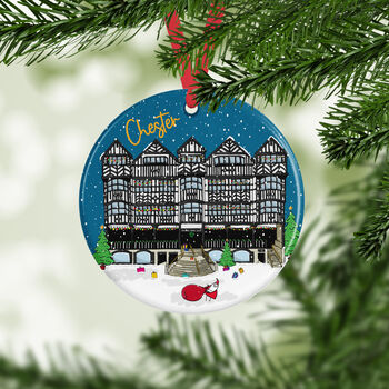 Personalised Chester Bauble, Landmark Ceramic Keepsake, 2 of 4