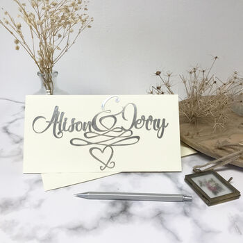 Personalised Entwined Names Wedding/Engagement Card, 2 of 12