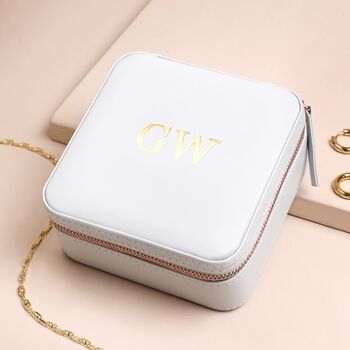 Personalised Monogrammed Square Travel Jewellery Box, 4 of 4