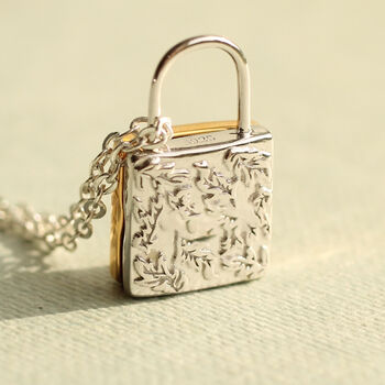 Jewel Padlock Personalised Locket Necklace, 3 of 9