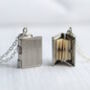 Silver Stripe Book Locket Necklace, thumbnail 1 of 8
