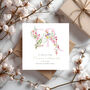 Monogramed Wedding Card. Pink Floral Design, thumbnail 1 of 2