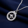 Travel Safe Outline Compass St Christopher Necklace, thumbnail 4 of 12
