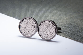 1955 70th Birthday Sixpence Coin Cufflinks, 4 of 4