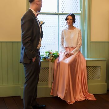 Long Satin Bridal Skirt, 3 of 5