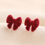 Velvet Bow Stud Earrings, thumbnail 4 of 6