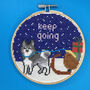 Keep Going Husky Cross Stitch Kit, thumbnail 2 of 9
