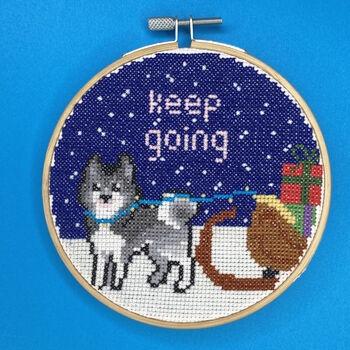 Keep Going Husky Cross Stitch Kit, 2 of 9