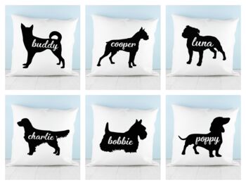 Personalised Dog Silhouette Cushion Cover, 3 of 12