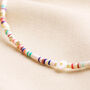 Multicoloured Heishi Daisy Charm Beaded Necklace, thumbnail 4 of 5
