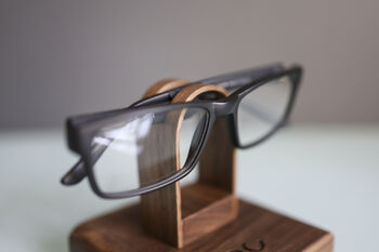 Luxury Walnut Glasses Stand Display Holder Personalised, 5 of 7