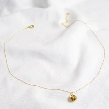 Delicate Tiny Gold Plated Daisy Pendant Necklace, 4 of 4