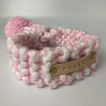 Personalised Hand Knitted Pastel Dog Scarf, 7 of 11