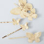 Gold Butterfly Hair Clips, thumbnail 6 of 8