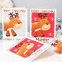 Personalised Reindeer Family Christmas Card, thumbnail 1 of 9