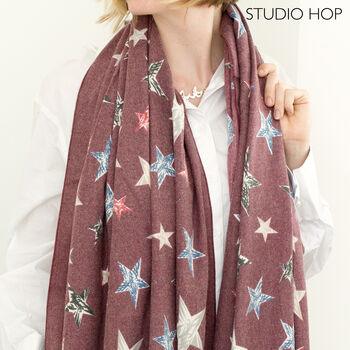 Cashmere Stars Filled With Joy Scarf, 5 of 12