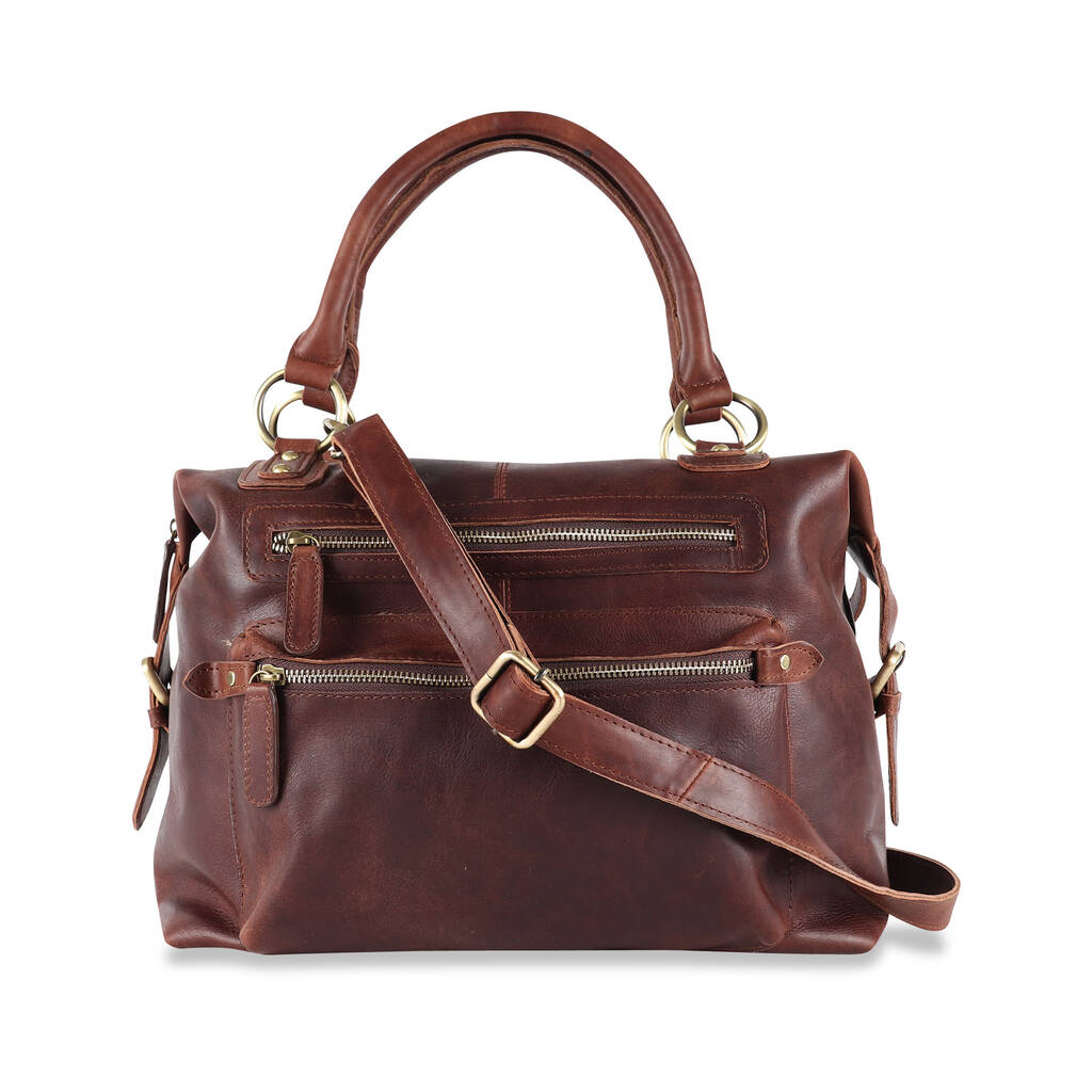 Hampton Leather Handbag Tote With Zip Pocket By The Leather Store ...
