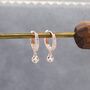 Tiny Cz Dangle Huggie Hoop In Sterling Silver, thumbnail 8 of 12