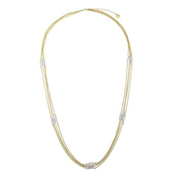Long Gold Plated Multi Strand Blue Bead Necklace, 3 of 3