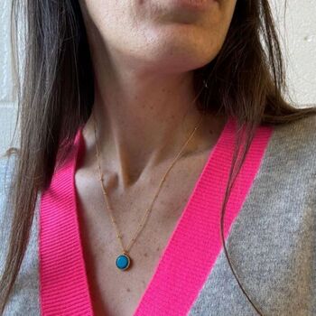 Barcelona December Birthstone Necklace Turquoise, 2 of 5