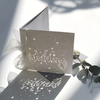 Laser Cut Wedding Word Love Diamond Card, 9 of 12