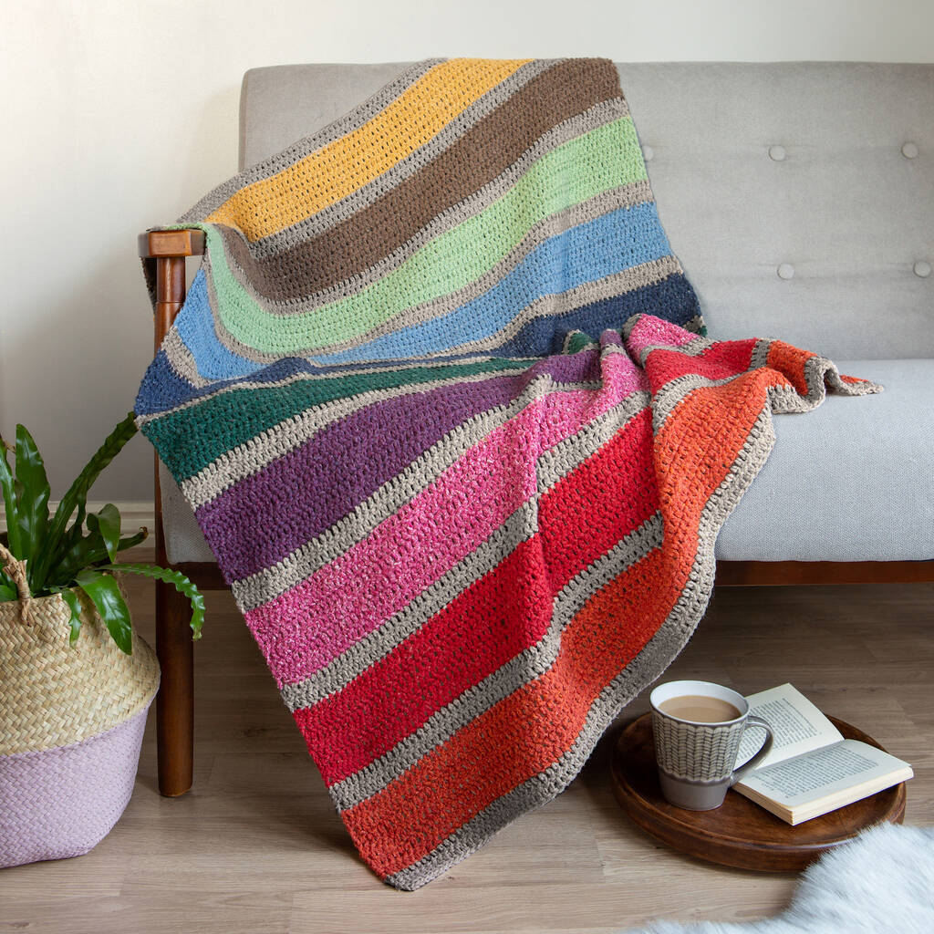 Misty Rainbow Blanket Crochet Kit Beginners, 1 of 4