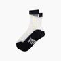 Dainty Daisy Combed Cotton Sheer Pop Socks In Black, thumbnail 3 of 4