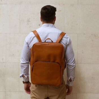 Personalised Leather Laptop Backpack Unisex ' Porter ', 7 of 11