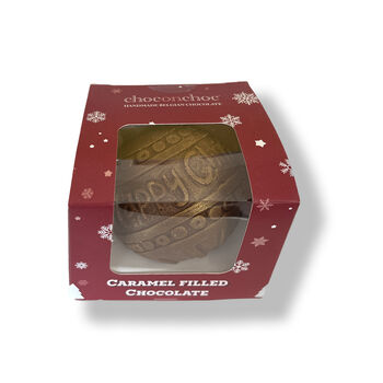 Caramel Filled Chocolate Christmas Bauble, 2 of 3