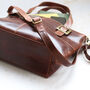 Large Brown Leather Buckle Tote Bag, thumbnail 3 of 5