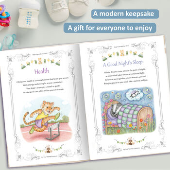 Naming Day Keepsake Gift Book Personalised For Baby, 9 of 10