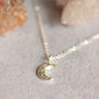 Little Crescent Moon Silver Necklace, thumbnail 4 of 8