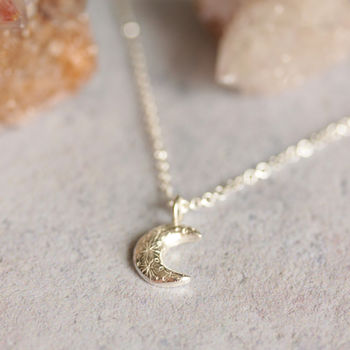 Little Crescent Moon Silver Necklace, 4 of 8