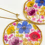 Medium Earrings With Real Pink Flowers In Silver Or Gold, thumbnail 5 of 10
