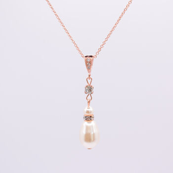 Long Teardrop Pearl Pendant Necklace, 3 of 5
