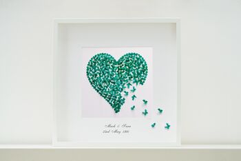 Framed Jade Wedding Anniversary Butterfly Heart, 4 of 4