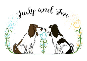 Two Springer Spaniels Personalised Dogs Gift Print, 3 of 4