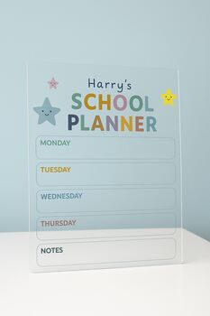 Personalised Kids Weekly School Planner Wipeable Acrylic Board, 2 of 2
