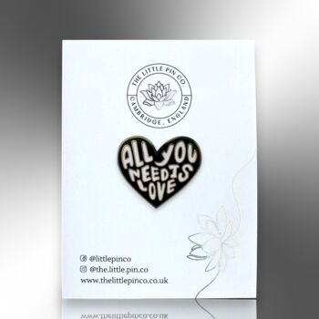 All You Need Is Love Valentine's Heart Hard Enamel Pin, 4 of 8