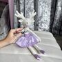 Christmas Linen Ballerina Reindeer Soft Toy, thumbnail 1 of 9