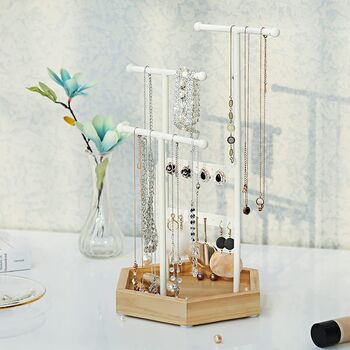 White Metal Wood Jewellery Display Tree Stand Hold, 2 of 8