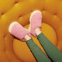 100% Siberian Wool Slippers In Pink, thumbnail 2 of 6