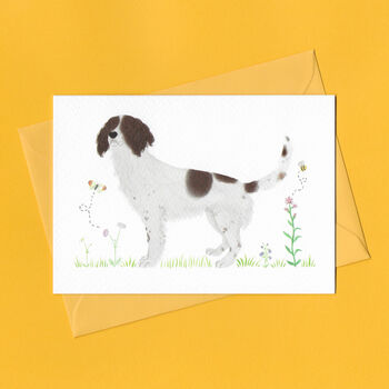 Spencer The Spaniel Illustrated Blank Greeting Card, 3 of 10