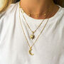 Gold Plated Moon Pendant Necklace With Cz Crystals, thumbnail 7 of 8