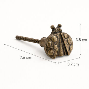 Vintage Brass Ladybug Drawer Knob, 5 of 9