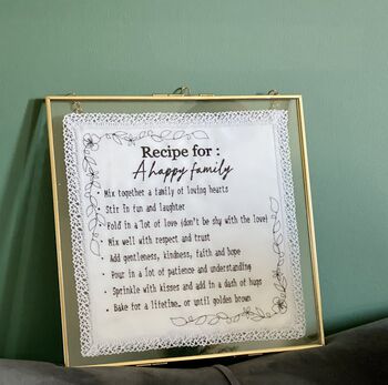 Embroidered Handkerchief Recipe For A Happy Family, 2 of 4